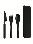 Axyaa Portable Cutlery Set: Plastic Knife, Fork & Spoon - Reusable for School, Outdoor, Camping