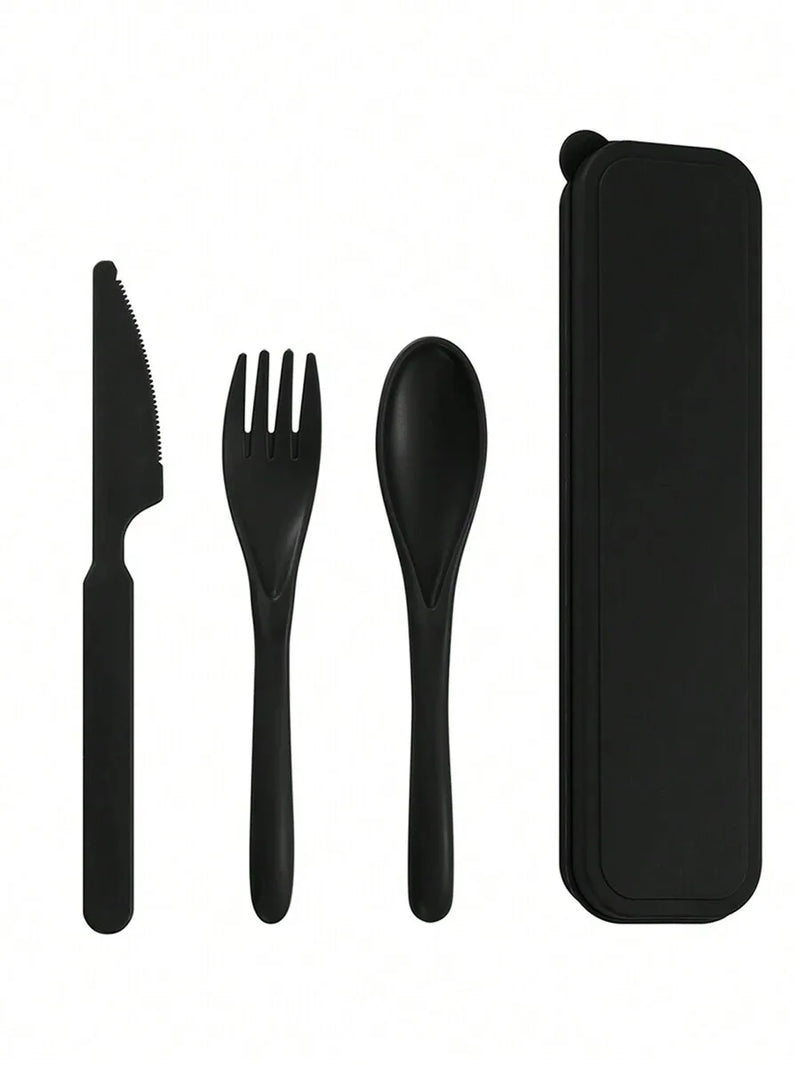Axyaa Portable Cutlery Set: Plastic Knife, Fork & Spoon - Reusable for School, Outdoor, Camping