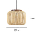 Axyaa Rattan Pendant Lamp: Modern Woven LED Chandelier for Home Decor Lighting