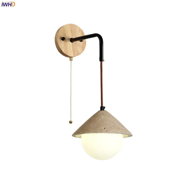 Axyaa Stone Glass LED Wall Light 70CM Adjustable Yellow Travertine Wabi Sabi Bedroom Lamp
