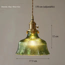 Axyaa Green Glass Pendant Lamp: Retro Nordic Luxury LED Chandelier for Home Decor