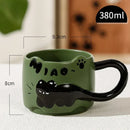 Axyaa Animal Stacked Cups Mug Set - Ceramic Coffee Latte Milk Cute Cat Design