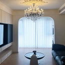 Axyaa Crystal LED Chandelier: Elegant Black Glass E14 Candle Light for Home Decor