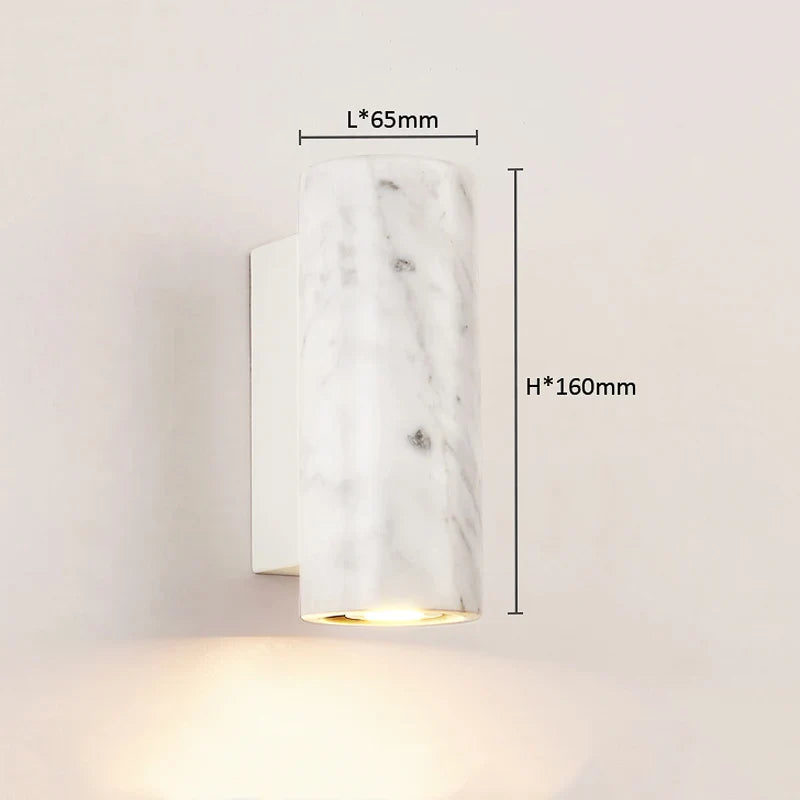 Axyaa White Marble LED Wall Lamps - Nordic Minimalist Design for Modern Living Spaces