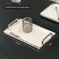 Axyaa Rectangle Tray with Handles: Coffee Table Tea Cup & Jewelry Storage Plate