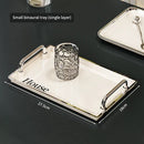 Axyaa Rectangle Tray with Handles: Coffee Table Tea Cup & Jewelry Storage Plate