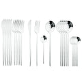 Axyaa 24Pcs Green Gold Stainless Steel Dinnerware Set Cutlery Tableware Silverware