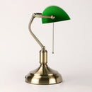 Axyaa Green Glass LED Table Lamp with Pull Switch for Home Decor
