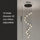 Axyaa Crystal Stair Chandelier Ceiling Lamp LED Chandeliers for Living Room