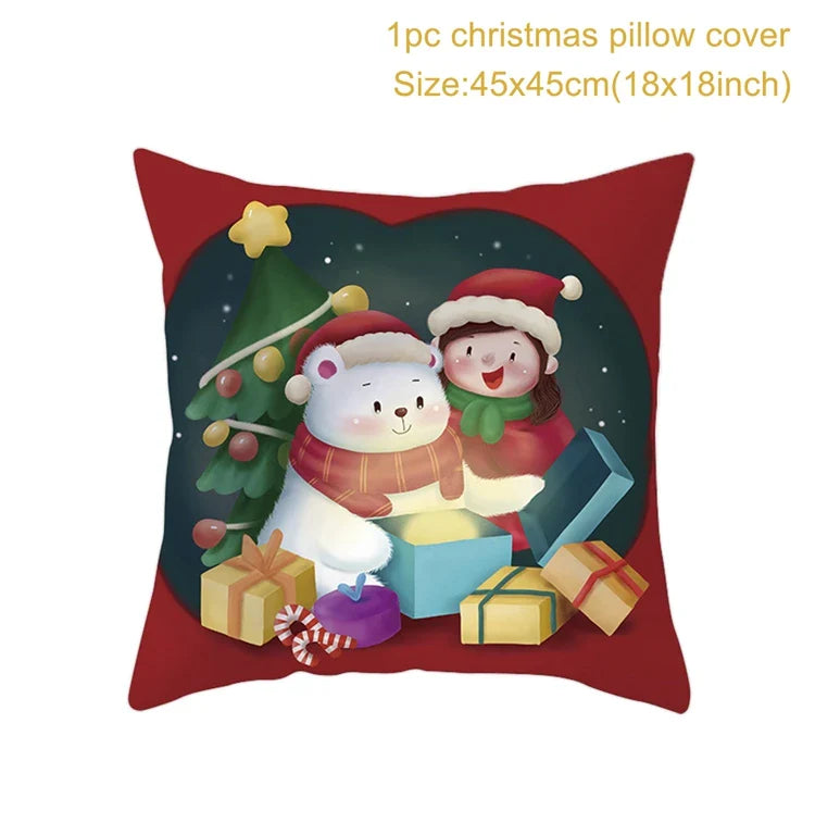 Axyaa Christmas Cushion Cover 2022: Merry Decorations, Navidad, Noel, Xmas Gifts, Happy New Year 2023