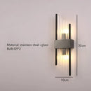 Axyaa Modern Clear Glass Wall Sconce Living Room Bedside Lamp E14 G9 Bulb Gold Black