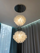 Axyaa Luxury Shell Ceiling Chandelier with Led Lights for Living Room and Staircase