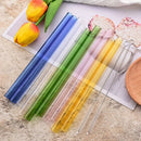 Axyaa Glass Straws Set for Boba Bubble Tea Smoothies Cocktails
