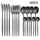 Axyaa Portuguese Cutlery Set with Steak Knife, Fork, Spoon, and Dessert Spoon