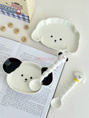 Axyaa Puppy Cartoon Ceramic Dish Set - Children's Tableware & Spoon