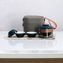 Axyaa Portable KungFu Tea Set: Pot, 3 Cups, Filter; Outdoor, Travel, Business, Camping