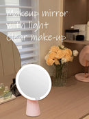 Axyaa LED Lighted Rechargeable 10x Magnifying Makeup Mirror, Foldable Double Sided Travel Beauty Mirror