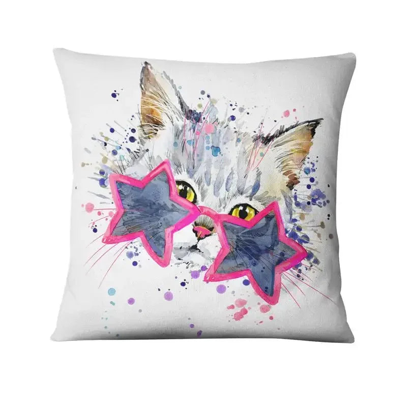 Axyaa French Bulldog Gift Cushion: Decorative Sofa Throw Pillow with American Cartoon Pet Print