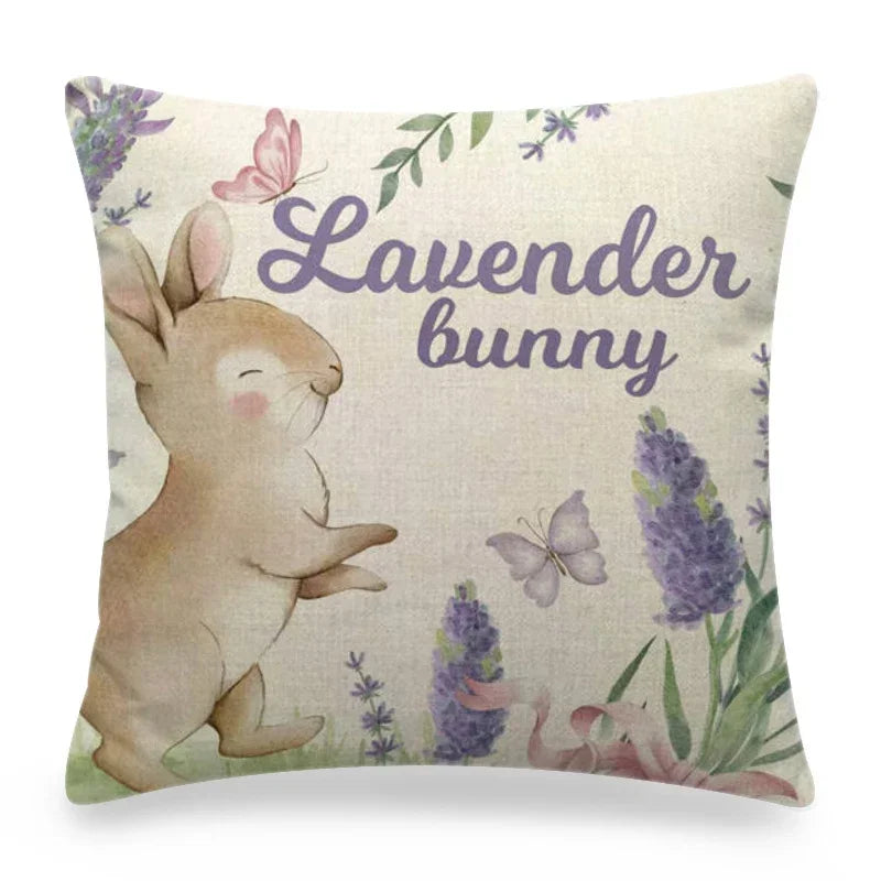 Easter Bunny Eggs Printed Pillow Covers 45x45cm - Axyaa Easter Decorations
