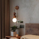 Axyaa Adjustable Glass & Wood LED Wall Light for Modern Living Spaces & Bedrooms