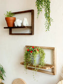Axyaa Rustic Wood Floating Wall Shelves for Decorative Storage and Display