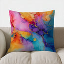 Colorful Abstract Ink-Marbled Cushion Cover for Sofa, Bedroom, Car by Axyaa
