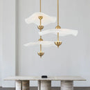 Axyaa Nordic Gold Lotus Leaf LED Chandelier for Modern Living Room & Hotel Decor