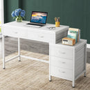 Axyaa Industrial Computer Desk with 5 Drawers and Reversible Printer Stand Cabinet