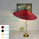 Axyaa Vintage Pleated Umbrella Light Bedside Lamp for Living Room, Bedroom, Study