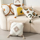 Axyaa Velvet Embroidered Tassel Pillowcase - Bohemian Style Headboard Cushion Cover