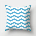 Axyaa Blue Geometric Pattern Cushion Cover for Living Room Sofa Decoration
