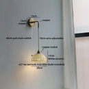 Axyaa Nordic Brass LED Wall Lamp Clear Glass Shade Bathroom Mirror Light