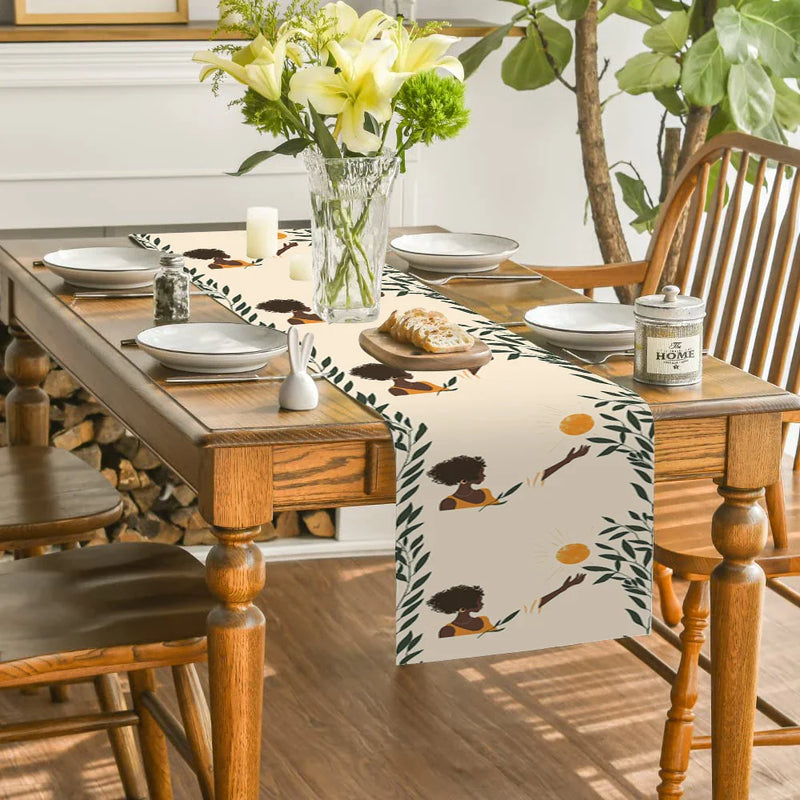 Axyaa African Floral Table Runner for Home, Wedding & Party Centerpieces