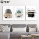 Axyaa Islamic Canvas Art Print Mecca Kaaba Bohemia Decor