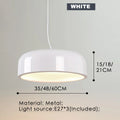 Axyaa Aluminum Pendant Light 35/48/60cm Black White Round Lamp E27