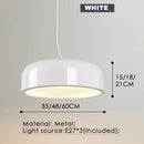 Axyaa Aluminum Pendant Light 35/48/60cm Black White Round Lamp E27