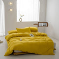 Axyaa Washed Cotton Grid Duvet Cover, Single Size 150*200cm Queen