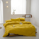 Axyaa Washed Cotton Grid Duvet Cover, Single Size 150*200cm Queen