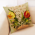 Axyaa Floral Linen Cushion Cover for Stylish Home Decor