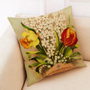 Axyaa Floral Linen Cushion Cover for Stylish Home Decor