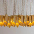 Axyaa Black/Gold LED Chandelier, Luxury Iron Hanging Lamp for Living Room & Restaurant