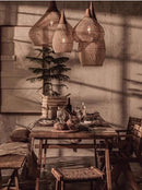 Axyaa Rattan Ceiling Chandelier Japan Kitchen Island Lamp Loft Pendant Lights