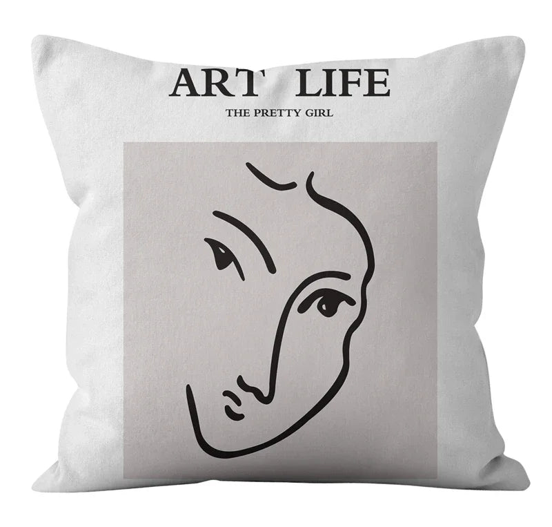 Nordic Abstract Geometric Lines Pillowcase for Home Decor - Axyaa