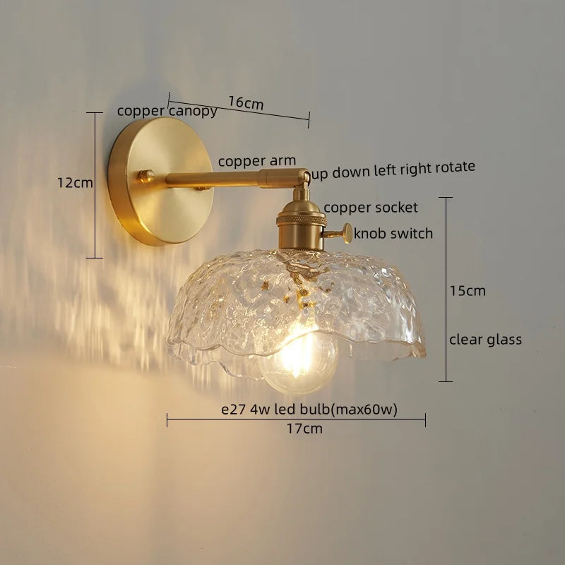Axyaa Green Glass LED Wall Lamps | Modern Applique Murale for Home Decor