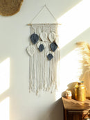 Axyaa Multicolor Leaves Macrame Tapestry with Wooden Beads Wall Hanging