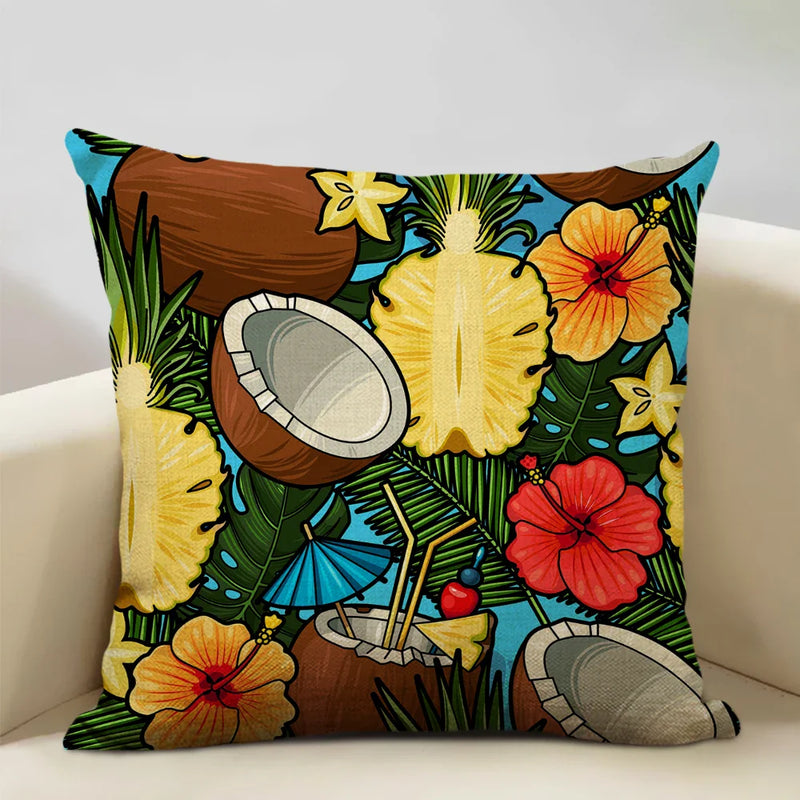 Axyaa Tropical Fruit Cushion Covers for Camper Decor and Dining Chair Pillowcase