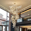 Axyaa Ceramic Ginkgo Shape Chandelier Light Fixture