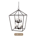 Axyaa Rectangular Black Candle Chandelier in Nordic Industrial Style