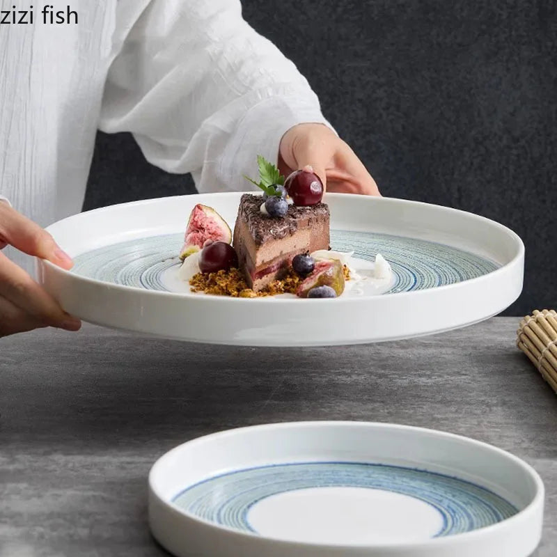 Axya Ceramic Straight Edge Plate Set for Molecular Cuisine and Specialty Dining