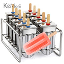 Axyaa Stainless Steel Popsicle Mold Rack & Ice Pop Maker Kit